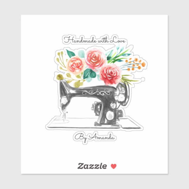 Black Sewing Machine Tailor Quilter  Sticker (Sheet)