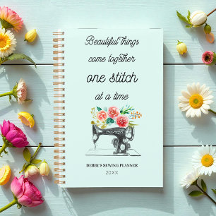Black Sewing Machine Vintage Quote Pastel Planner