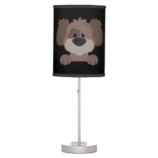 Black Shaded Table Lamp -- Dog