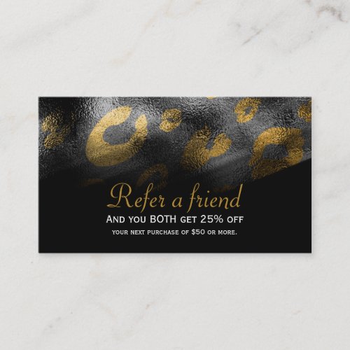 Black Shadows  Leopard Print Client Referral Card