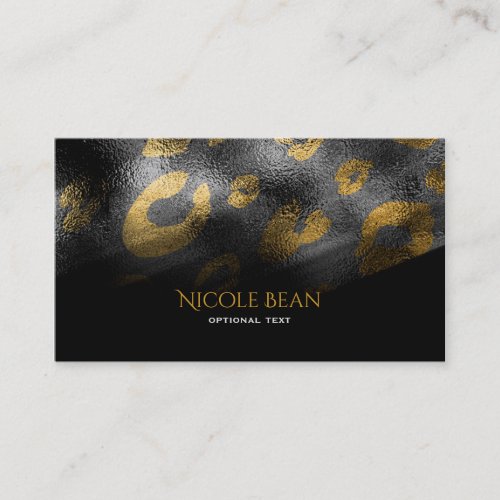 Black Shadows  Leopard Print Exotic Chic Business Card