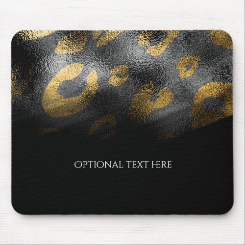 Black Shadows  Leopard Print Exotic Chic Mouse Pad