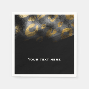 Black Shadows & Leopard Print Exotic Party Napkins