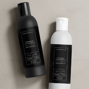 Black Shampoo Label Modern Cosmetics Packaging
