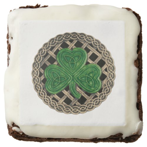 Black Shamrock On Celtic Knots Brownies