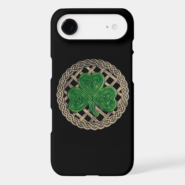 Black Shamrock On Celtic Knots iPhone 6 Case (Back)