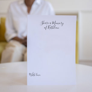 Black Share a Memory Card Custom Name Celebration