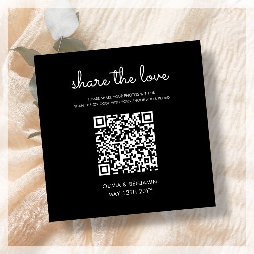 Black  Share The Love QR Code Enclosure Card