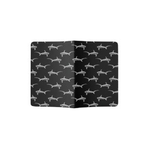 Black Sharks Design Vintage Nautical Ocean Art Passport Holder