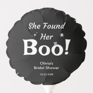 Black She Found Her Boo Halloween Bridal Shower Balloon
