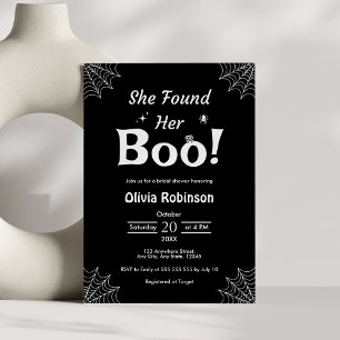 Black She Found Her Boo Halloween Bridal Shower Invitation