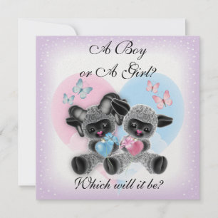Black Sheep Baby Gender Reveal Party Invit Invitation