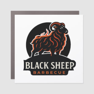 Black Sheep Barbecue Fire Ram BBQ Grill Lover Gift Car Magnet