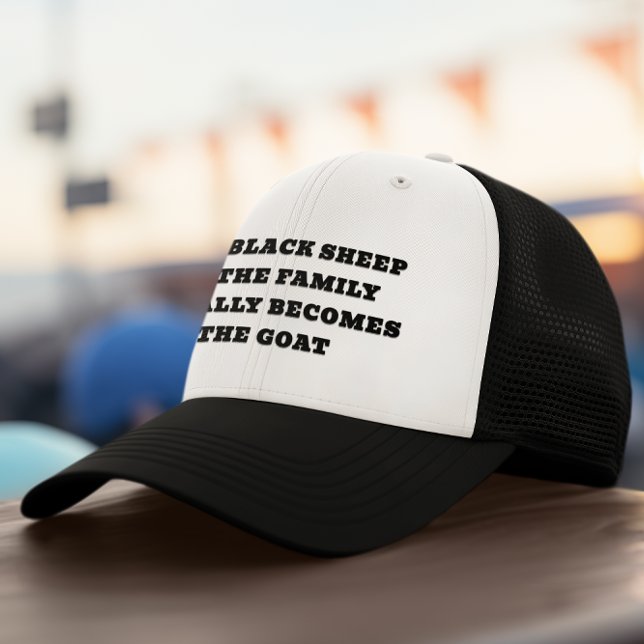 Black Sheep Becomes The Goat Trucker Hat (Creator Uploaded)