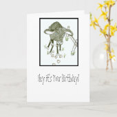 Black Sheep Birthday Greeting Card (Yellow Flower)