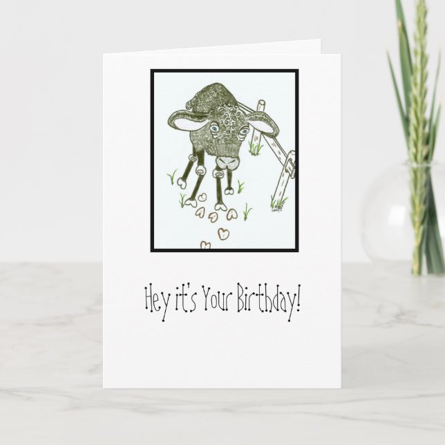 Black Sheep Birthday Greeting Card (Front)