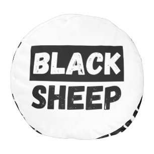 Black Sheep Bold Distressed Rebel Streetwear Art Pouf