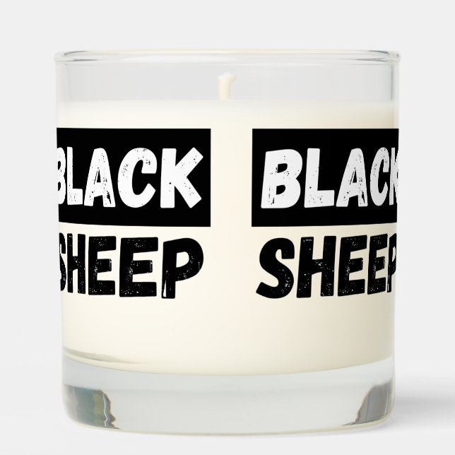 Black Sheep Bold Distressed Rebel Streetwear Art Scented Candle (Front)