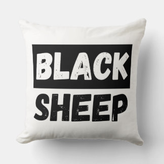 Black Sheep Bold Distressed Rebel Streetwear Art Throw Pillow