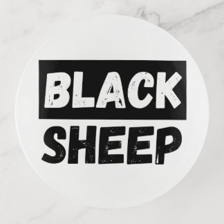 Black Sheep Bold Distressed Rebel Streetwear Art Trinket Tray