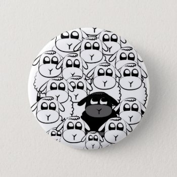 Black Sheep Button by escapefromreality at Zazzle