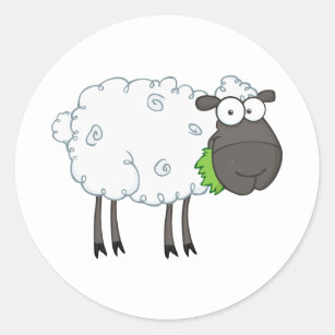 Black Sheep Cartoon Character Classic Round Sticker