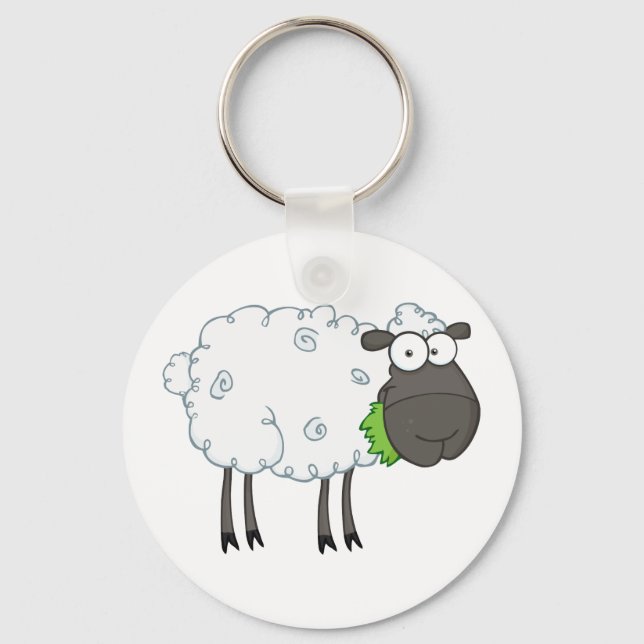 Black Sheep Cartoon Character Keychain (Front)