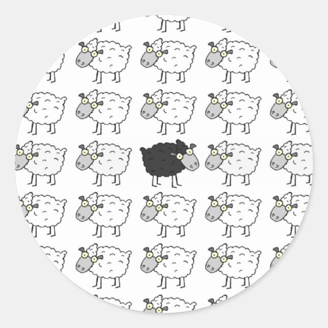 Black Sheep Classic Round Sticker (Front)