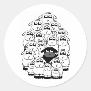 Black sheep classic round sticker