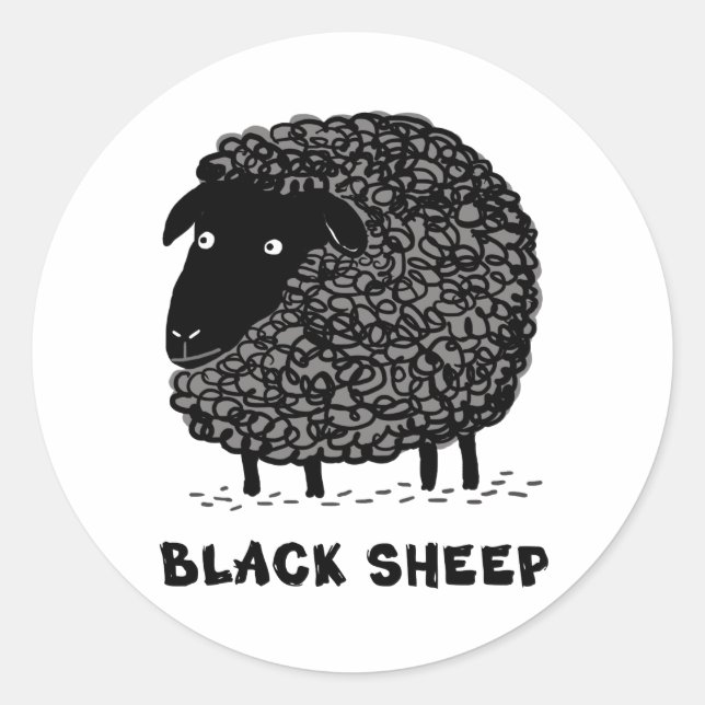 Black Sheep Classic Round Sticker (Front)