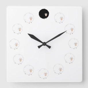 Black sheep clock with TRANSPARENT background