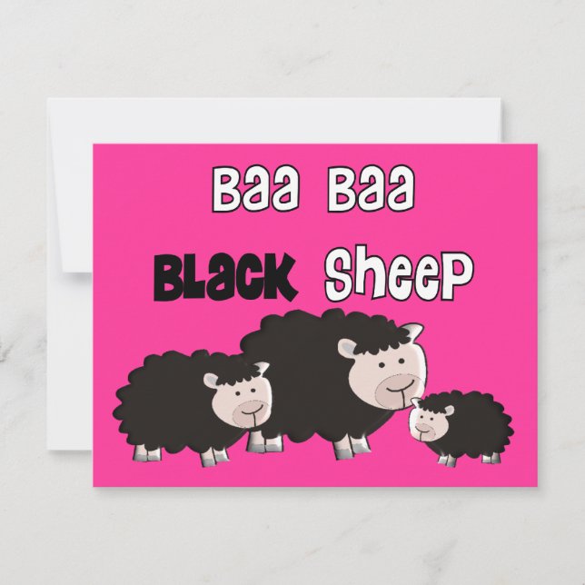 Black Sheep Designs "Baa Baa Black Sheep"  Card (Front)