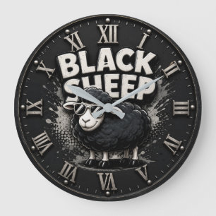 Black Sheep Funny Rustic Farmhouse Rebel Large Clock
