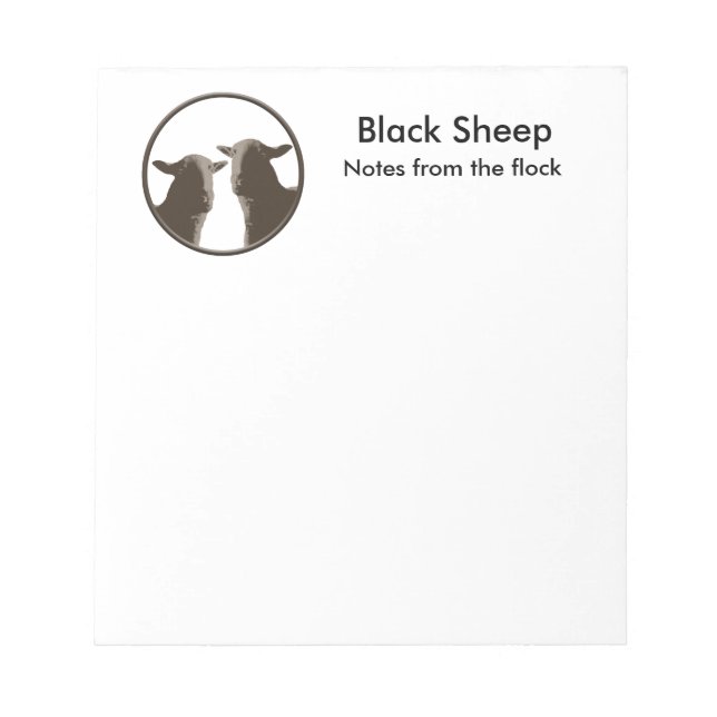 Black Sheep gear in sepia Notepad (Front)