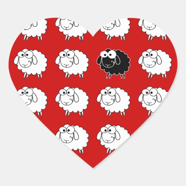Black Sheep Heart Sticker (Front)