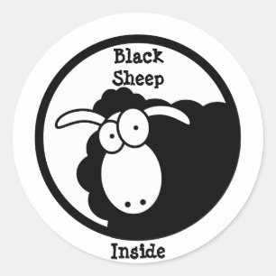 Black Sheep Inside Classic Round Sticker