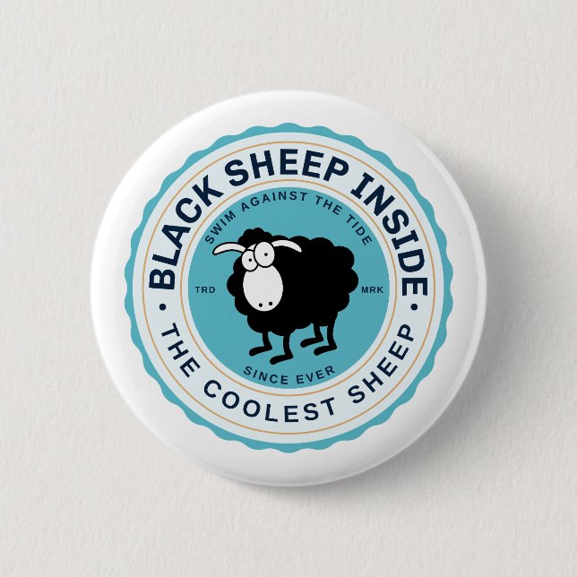 Black Sheep Inside - Swim Against the tide Button (Front)