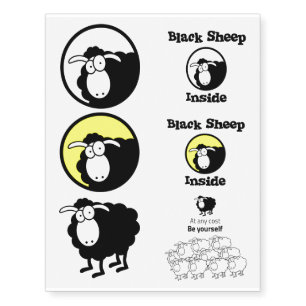 Black Sheep Inside Temporary Tattoos