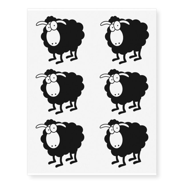Black Sheep Inside Temporary Tattoos (Front)