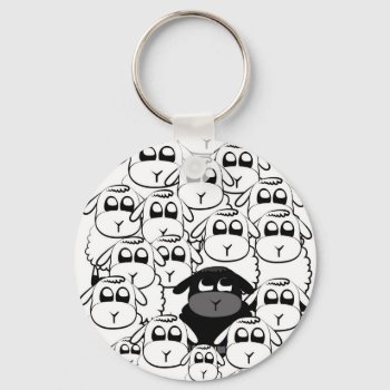 Black Sheep Keychain by escapefromreality at Zazzle