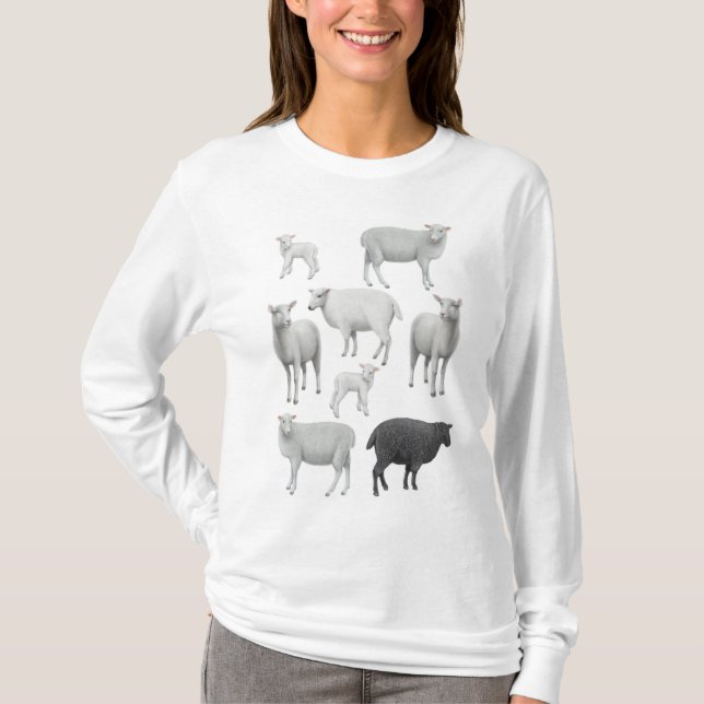 Black Sheep Ladies Long Sleeve T-Shirt (Front)