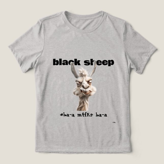 Black Sheep Llama  Tri-Blend Shirt (Design Front)