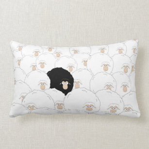 Black sheep lumbar pillow