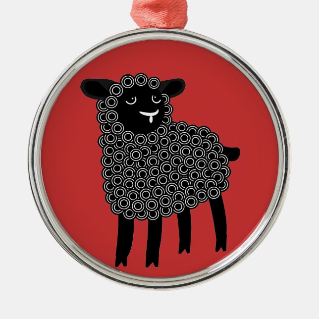 Black Sheep Metal Ornament (Front)