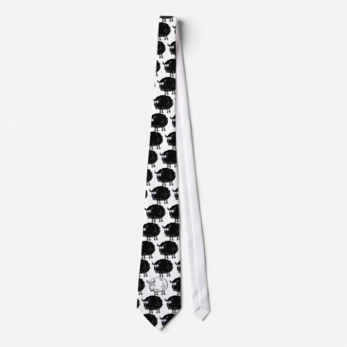 Black sheep neck tie