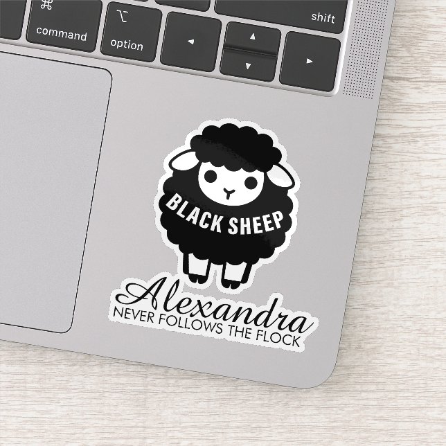 Black Sheep Never Follows Flock Funny Sticker (Detail)