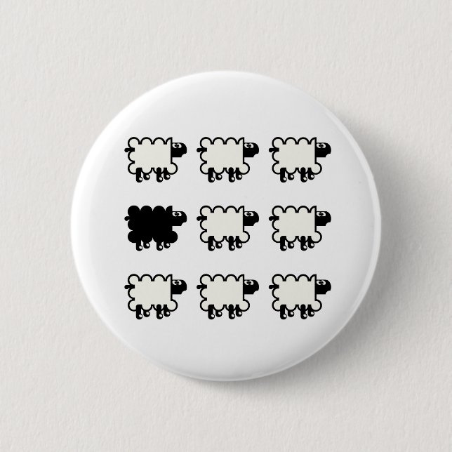 Black Sheep Pinback Button (Front)