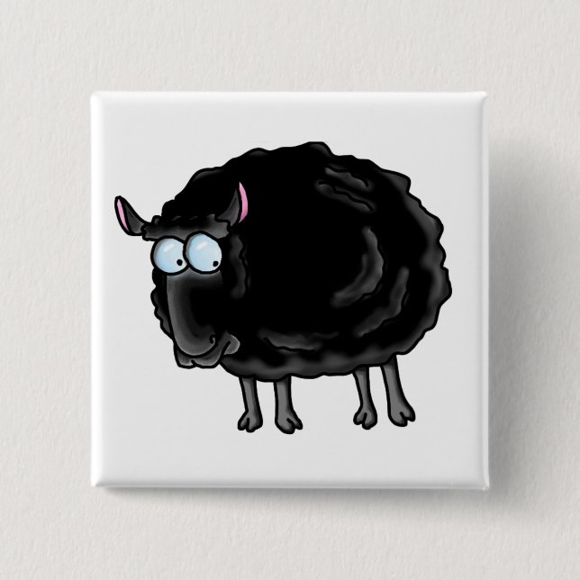 Black sheep pinback button (Front)