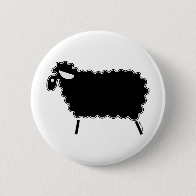 Black Sheep Pinback Button (Front)
