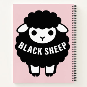 Black Sheep Pink Script Never Follows The Flock Notebook